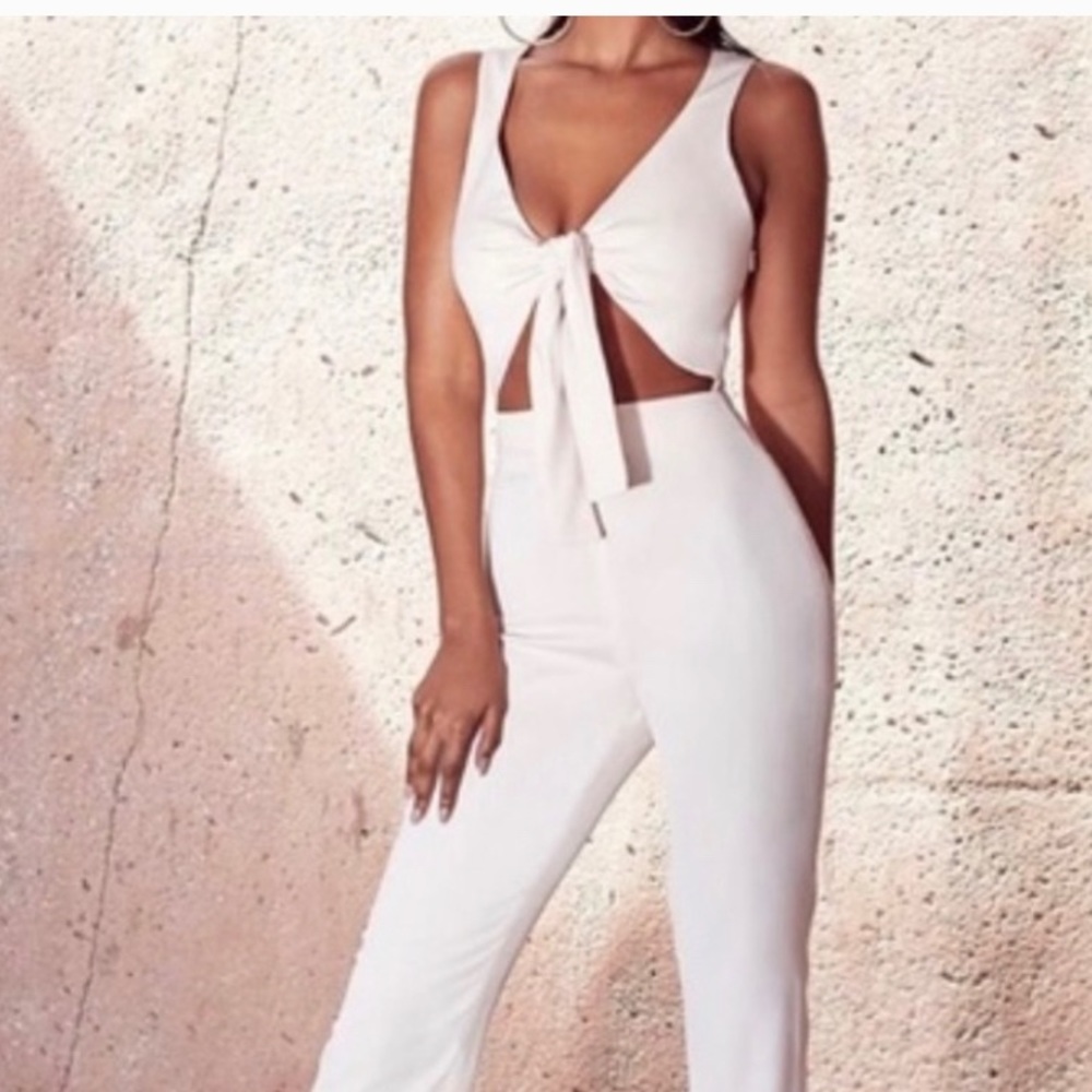House of CB front tie jumpsuit NWOT